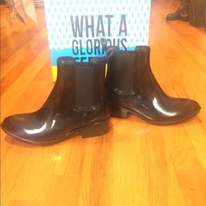 Jeffrey Campbell Black Rain Boots size 7